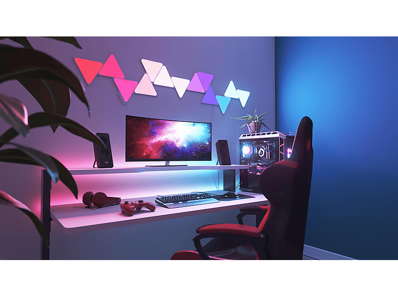 Nanoleaf NL47-6002HX-15PK Shapes Triangles Smart Light Panels Weiß Starter Kit mit 15 Panels — Foto 4 von 5