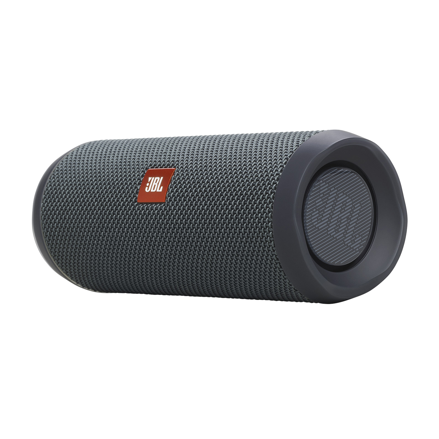 Altoparlante grigio JBL Flip 6, cilindrico, con logo JBL rosso.