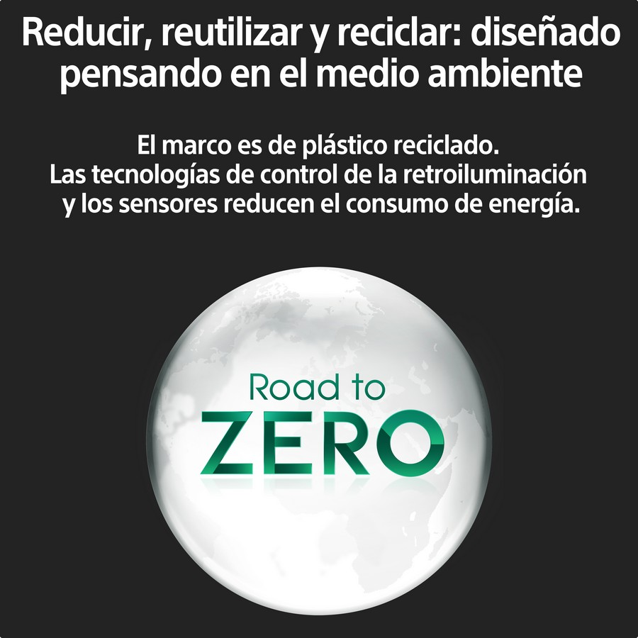 Un globo blanco con texto 'Road to ZERO' sobre fondo negro.
