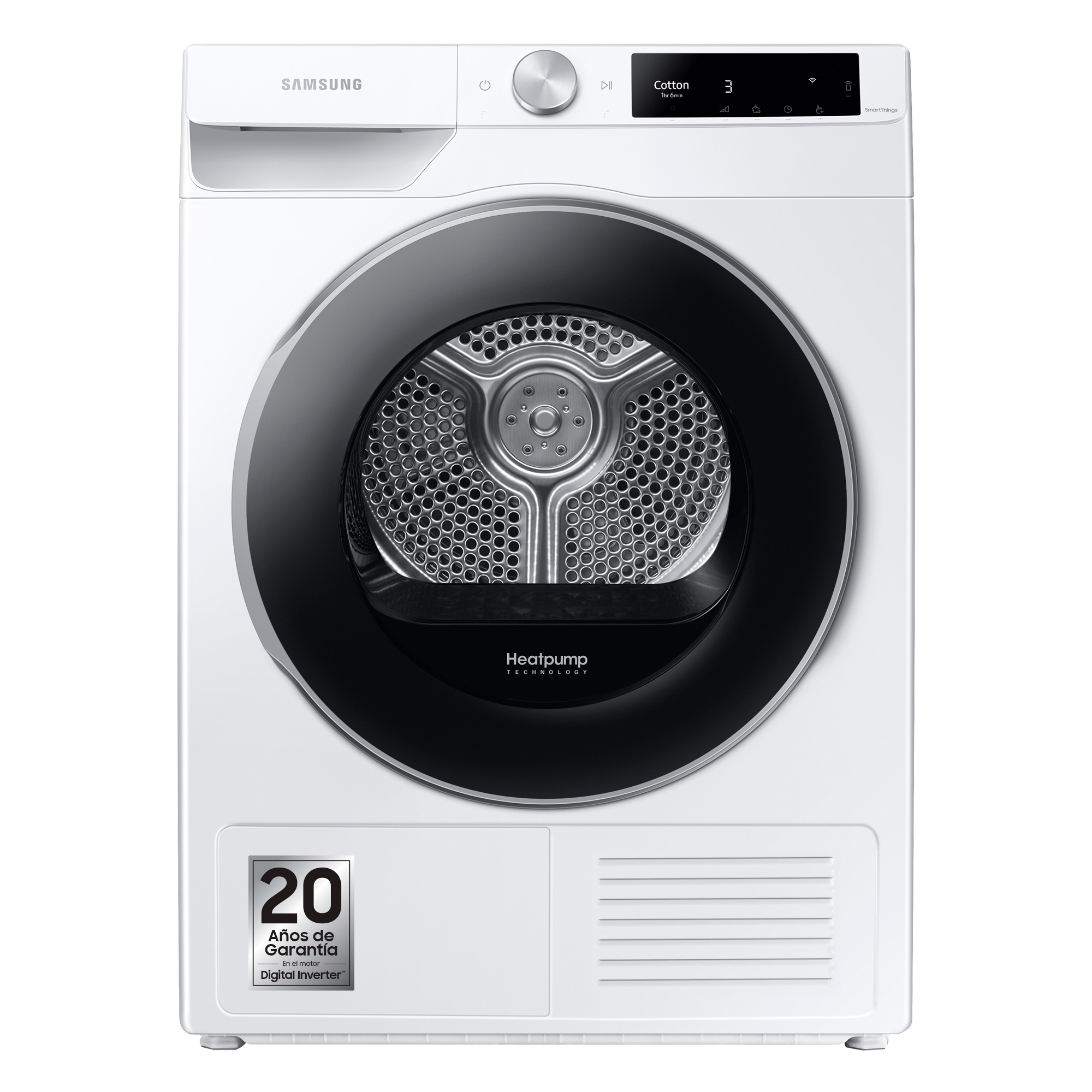 Secadora - Samsung DV90T6240LE/S3, 9 Kg, Condensación por Bomba de Calor, A+++, Blanco