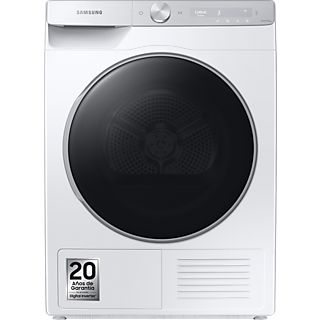 Secadora bomba de calor- Samsung DV90T8240SH/S3, 9 kg, 18 programas, Inteligencia Artificial, Secado Inteligente, Blanco