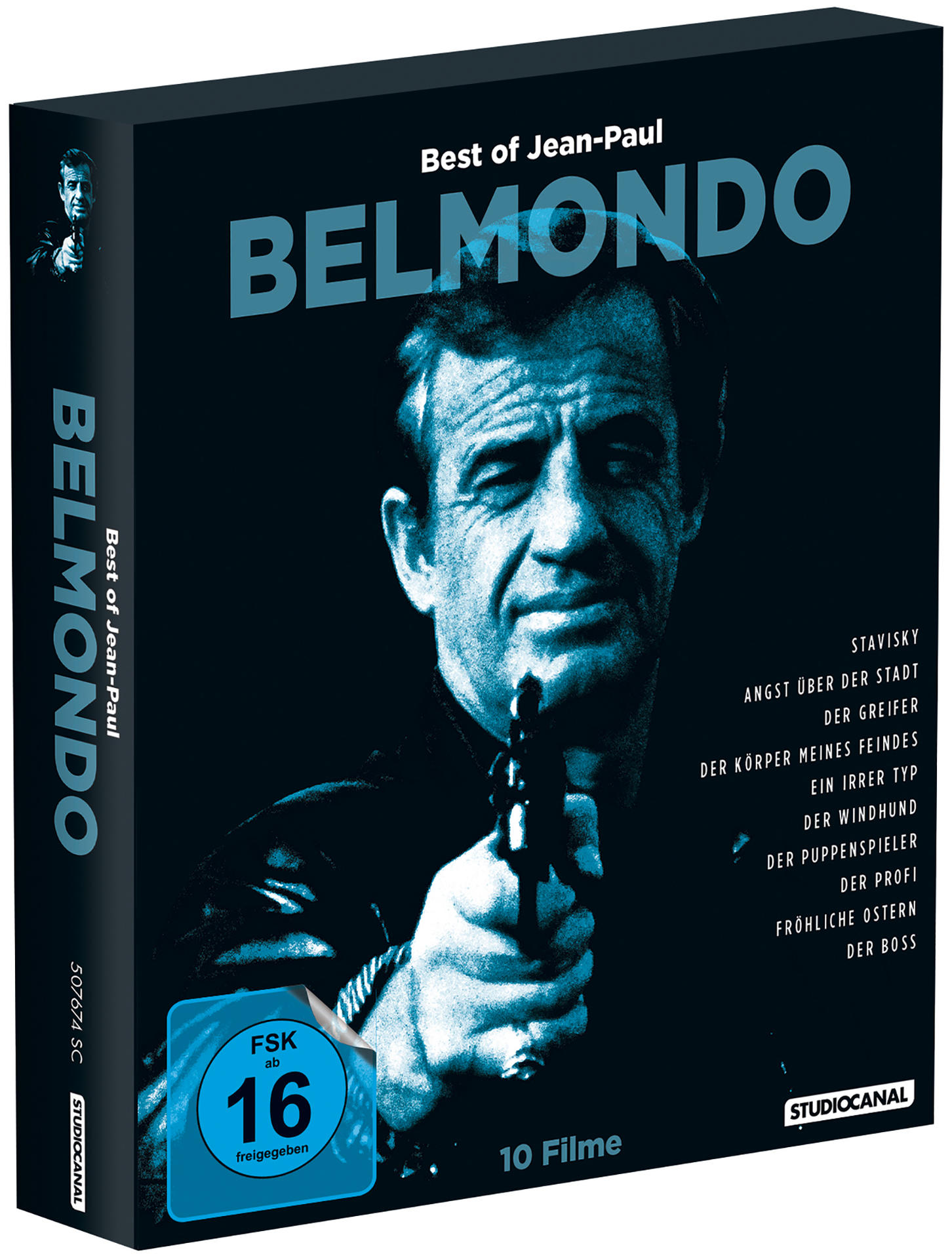 Eine DVD-Hülle für den Film 'Belmondo'. Sie zeigt ein Bild des Schauspielers.
