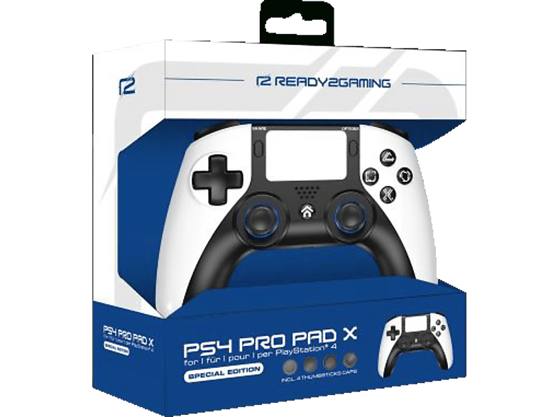 READY 2 GAMING PS4 PlayStation Pad 4 Controller -- Edition PlayStation Controller für Special Weiß/Schwarz | 4 Pro MediaMarkt X