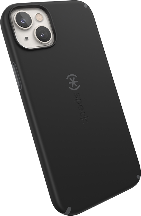 Fekete telefontok megemelt széllel a kamera körül. A hátoldalon speck logó van.