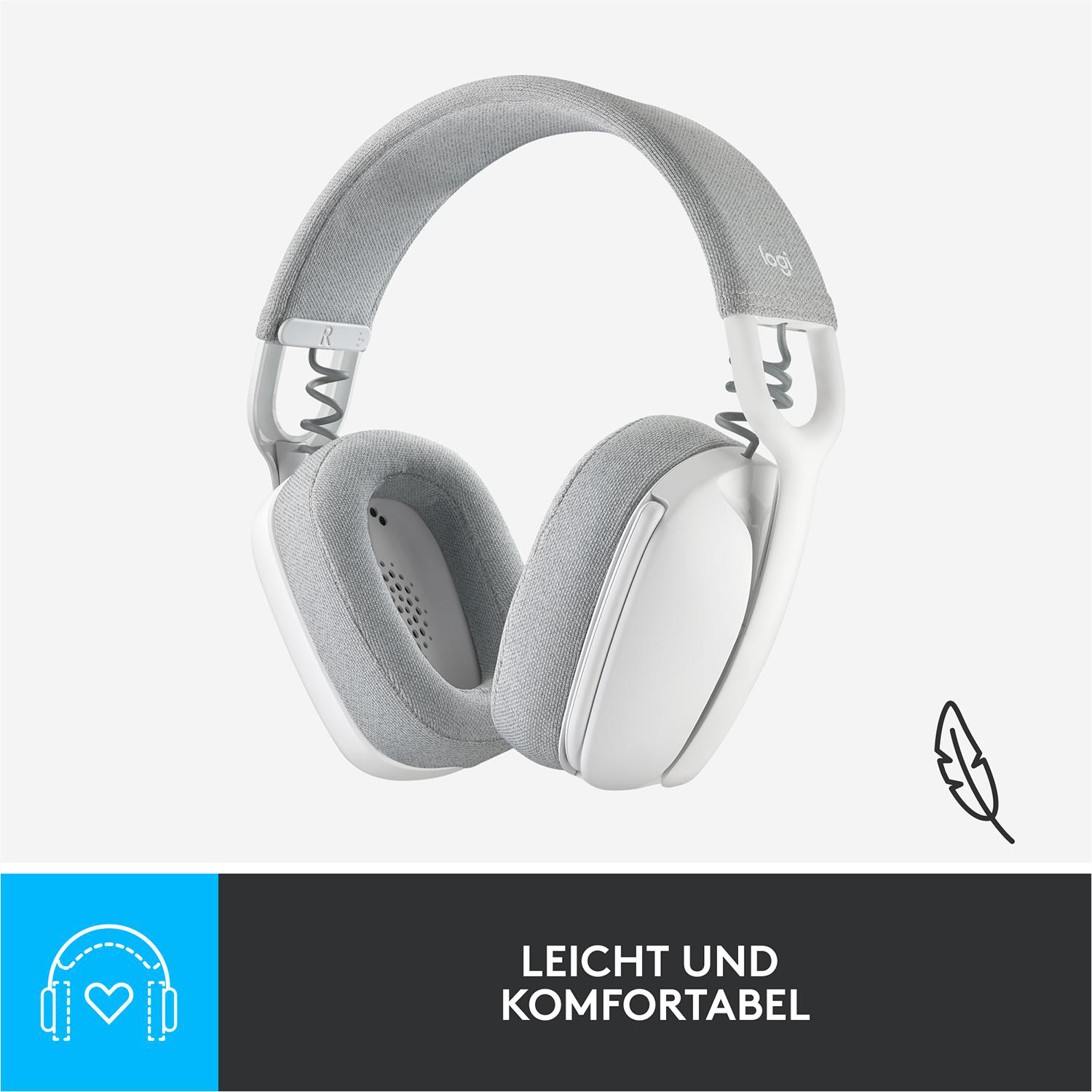 100, Weiß Zone Vibe Bluetooth Over-ear Headset LOGITECH