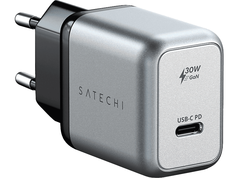 Satechi ST-UC30WCM-EU USB-C PD GaN Wall Charger, grau; Ladegerät