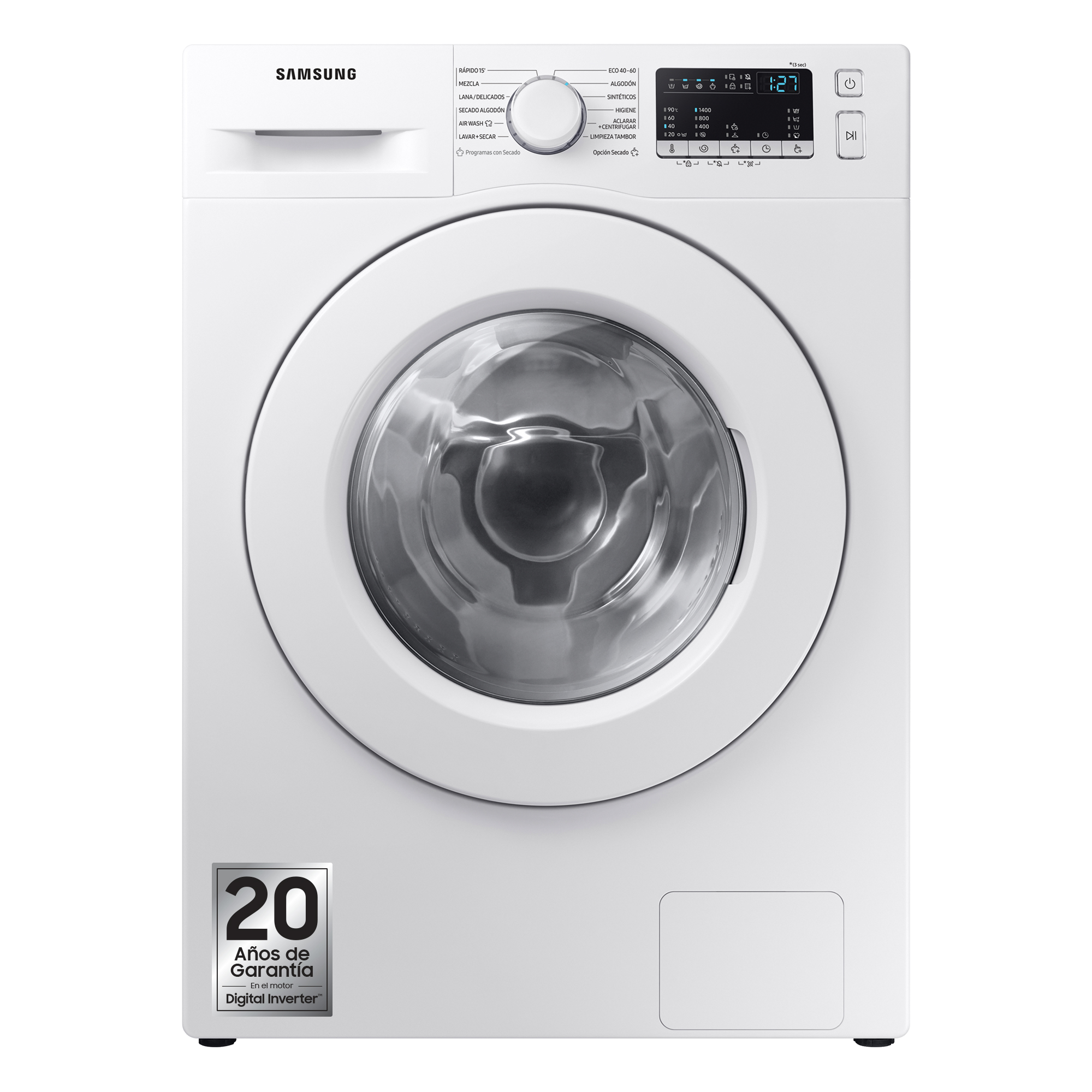 Lavadora secadora - Samsung WD80T4046EE/EC, 8 kg lavado, 5 kg secado, 1400 rpm, Blanco
