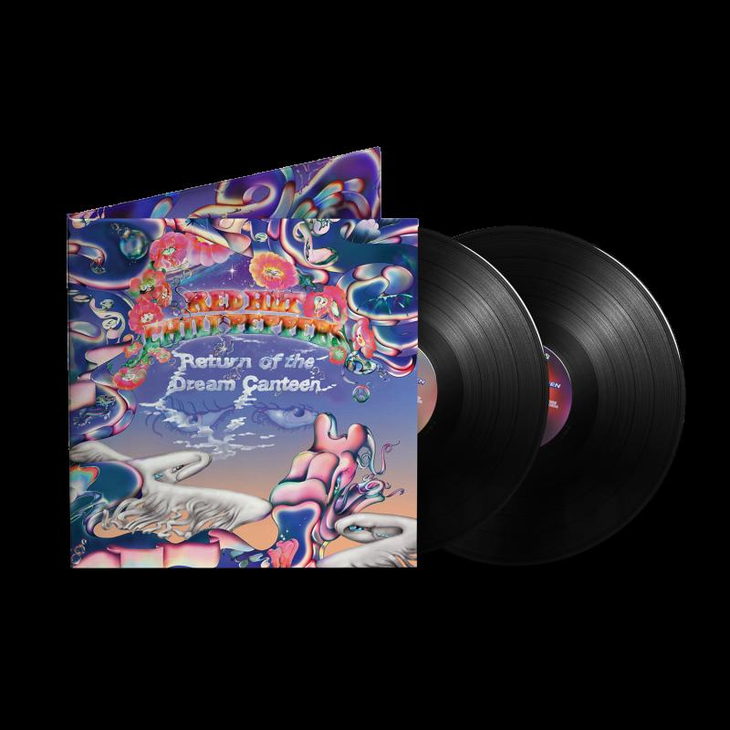 Pochette d'album avec deux disques vinyles. L'illustration de l'album est colorée et détaillée.