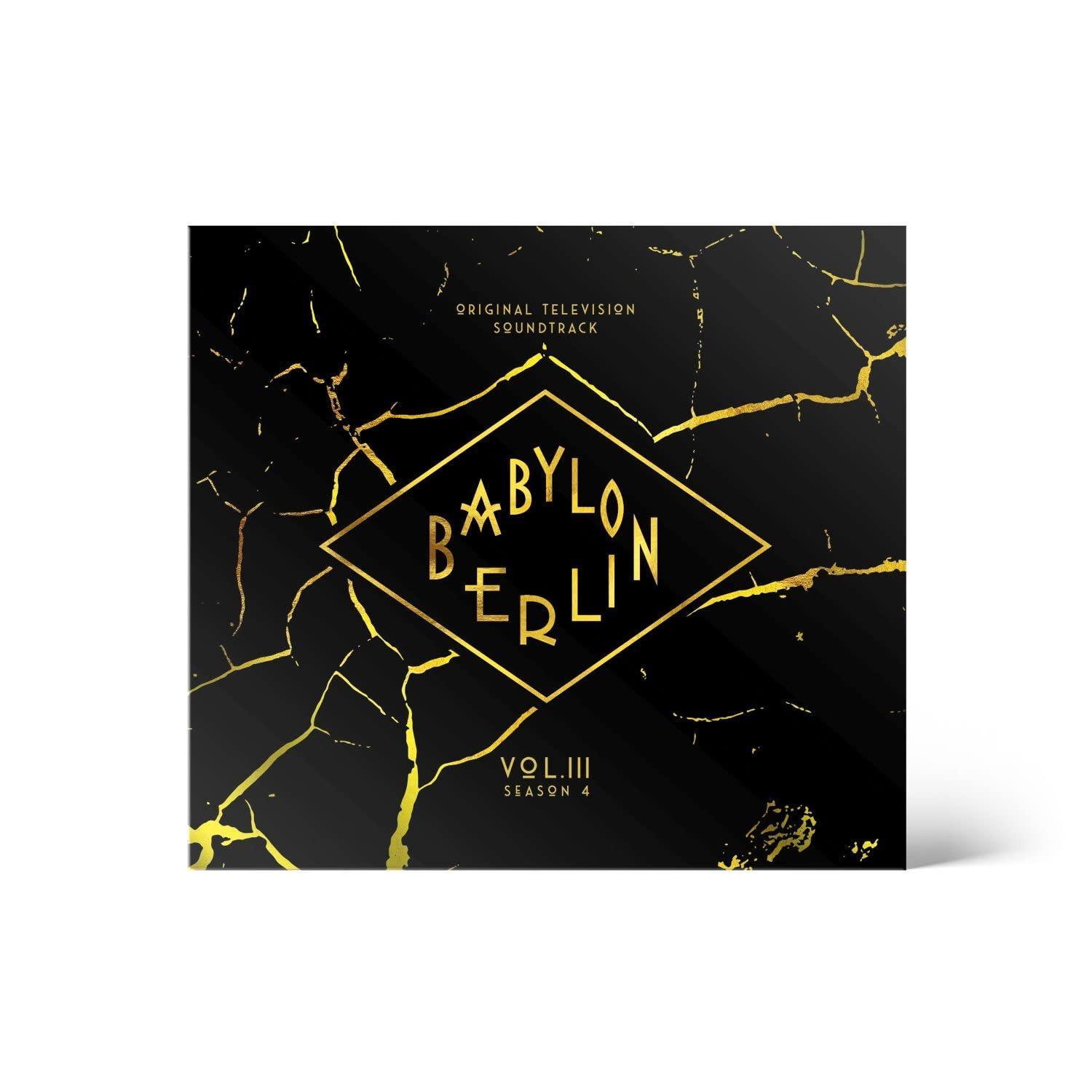 Babylon Berlin Soundtrack-Albumcover mit einem Schwarz-Gold-Design mit einem Diamanten.