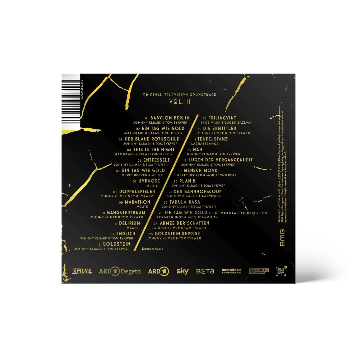 Rückseite einer Soundtrack-CD mit Titeln.