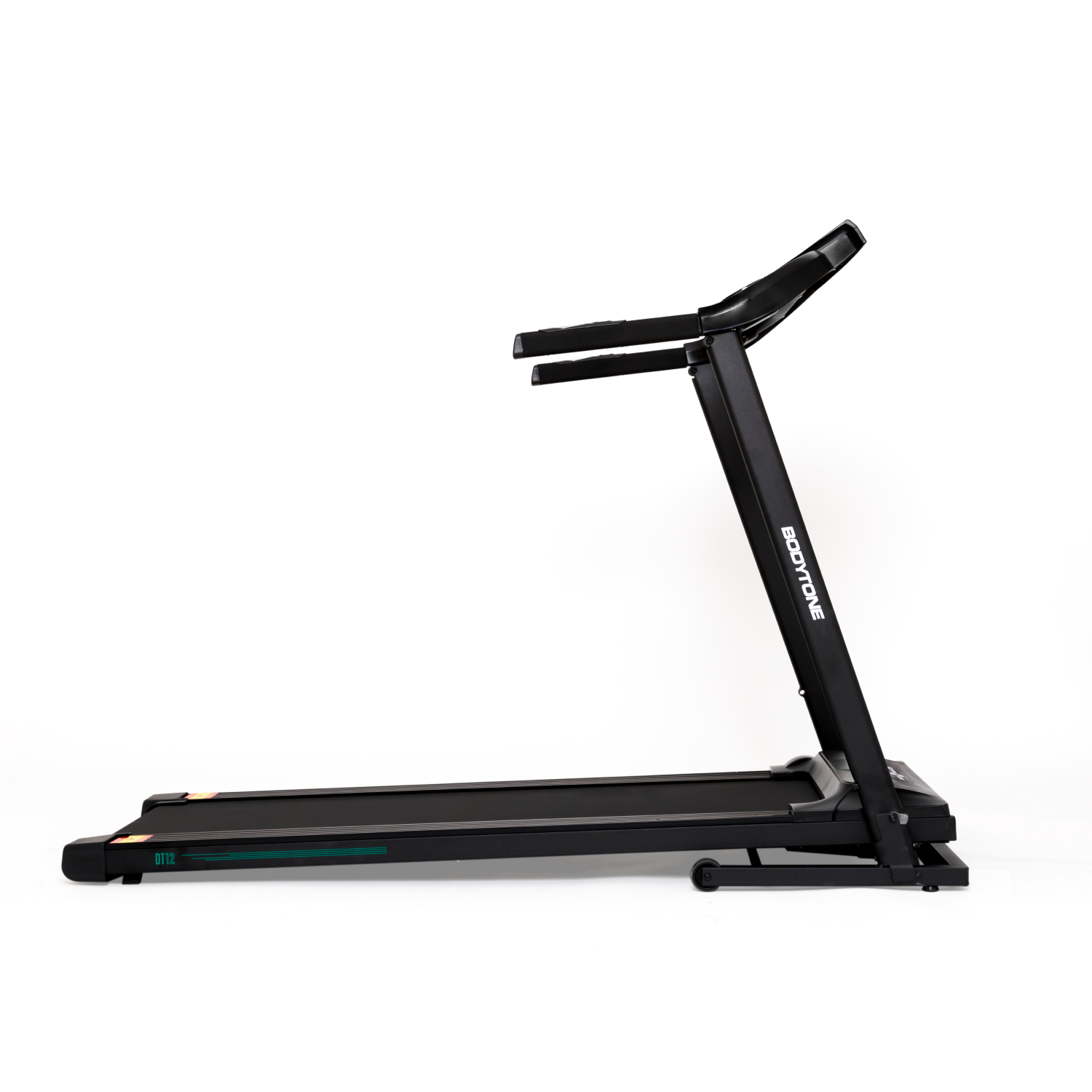 Cinta de correr - BodyTone DT12, Velocidad 12 Km/h, Peso Máx. 100 kg, Potencia 1,5 CV, Compatible con App, Negro