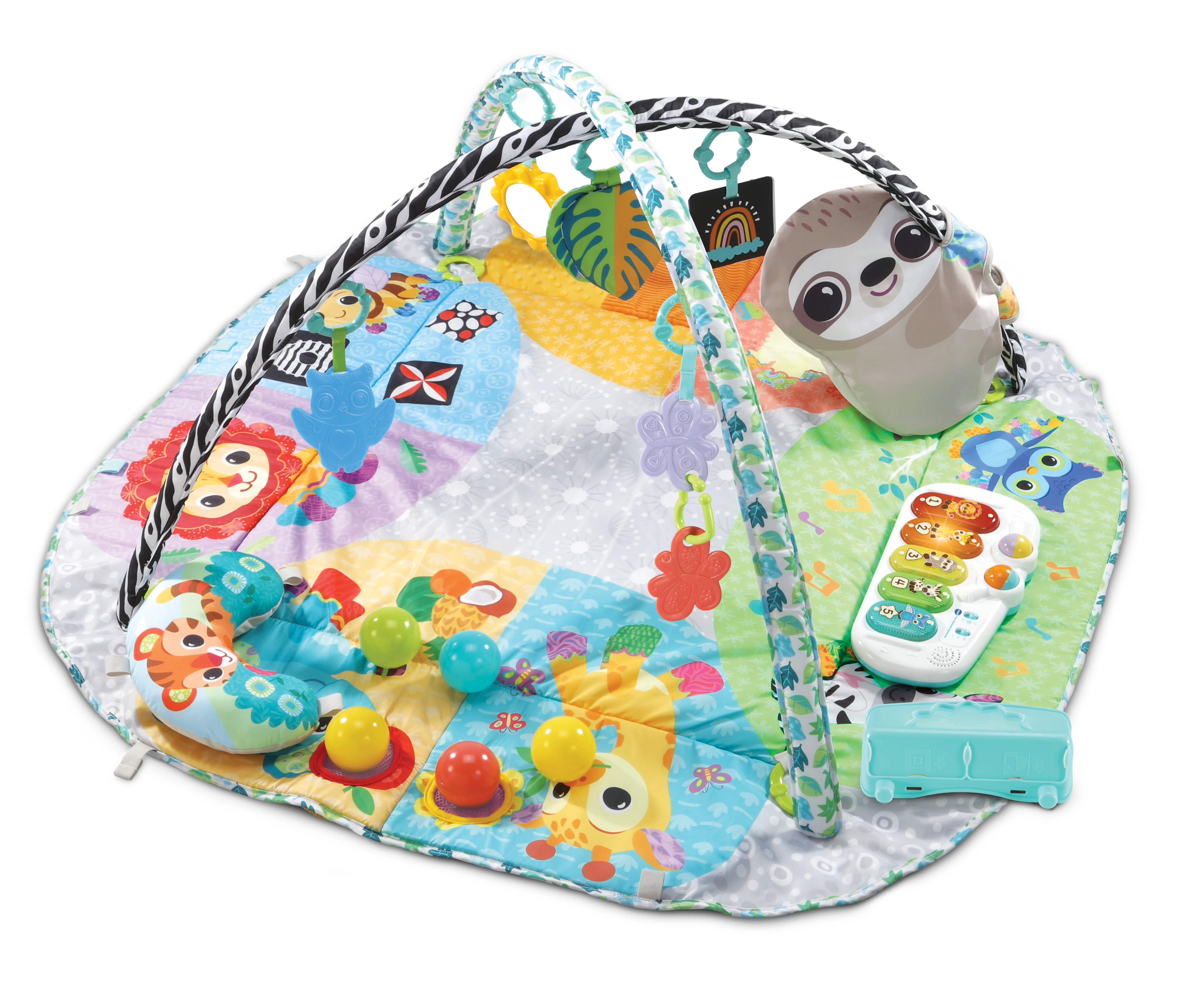 VTECH 7-in-1 Entdecker-Spieldecke Baby-Spielcenter, Mehrfarbig