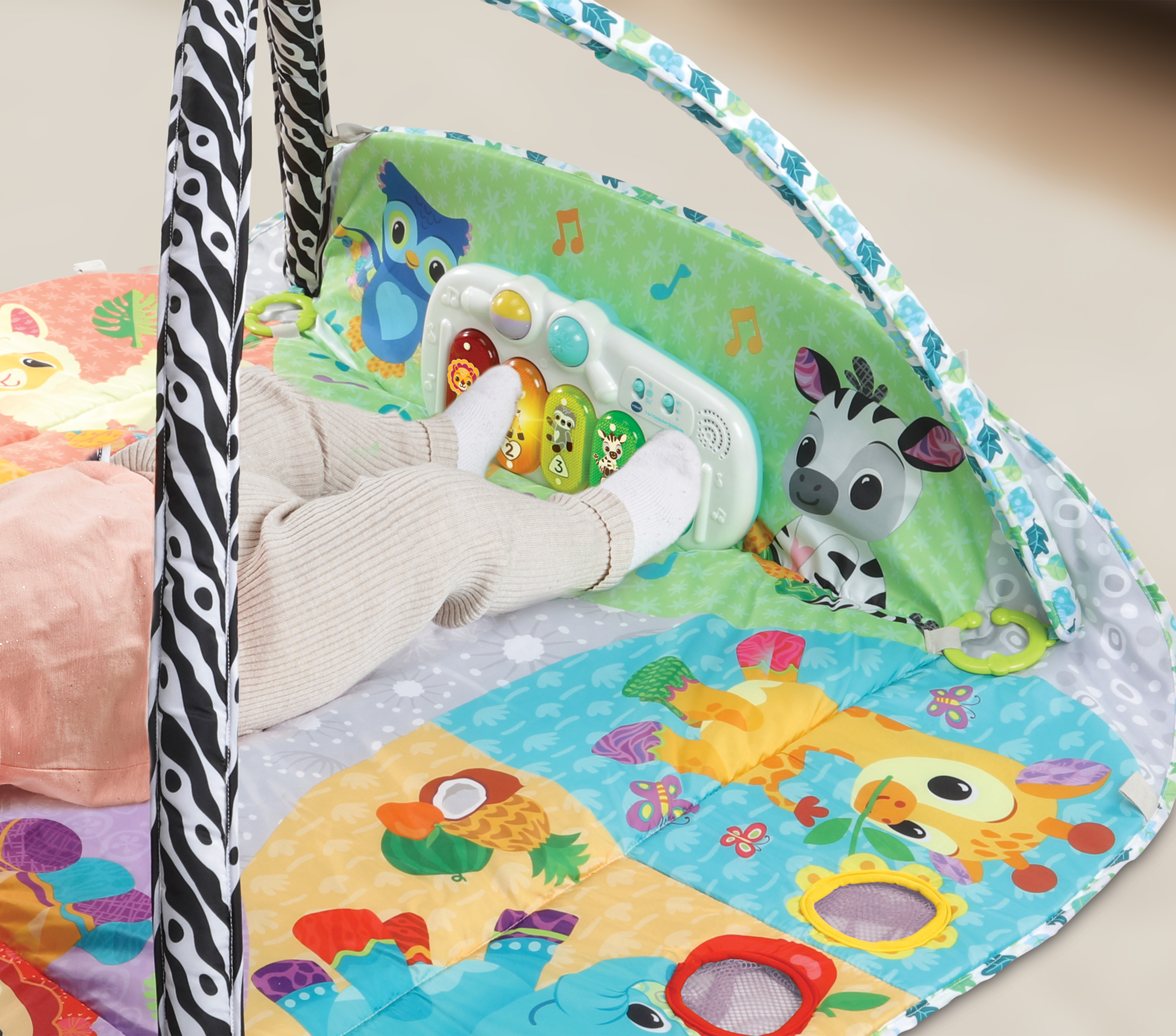 VTECH 7-in-1 Entdecker-Spieldecke Baby-Spielcenter, Mehrfarbig