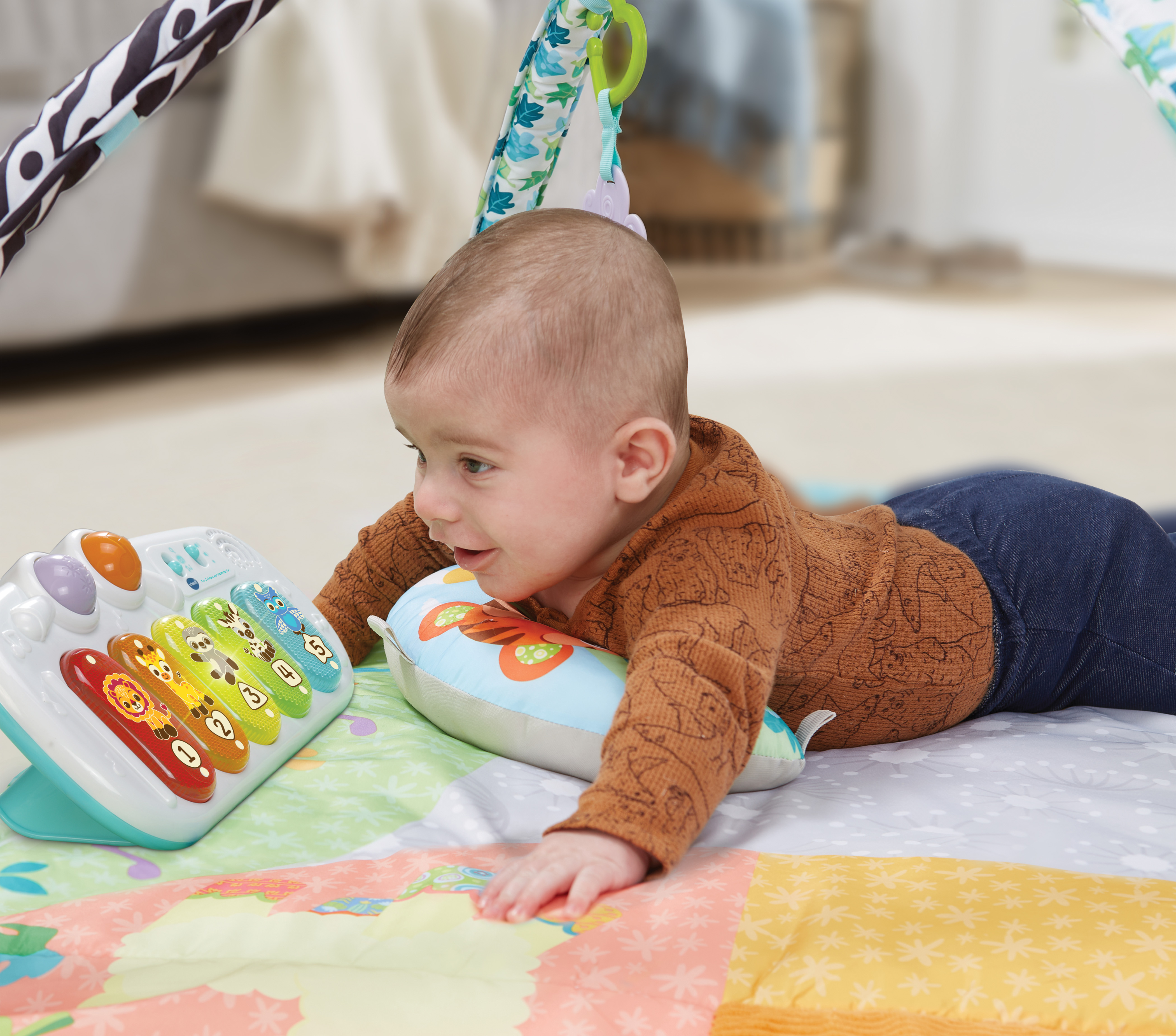 VTECH 7-in-1 Entdecker-Spieldecke Baby-Spielcenter, Mehrfarbig