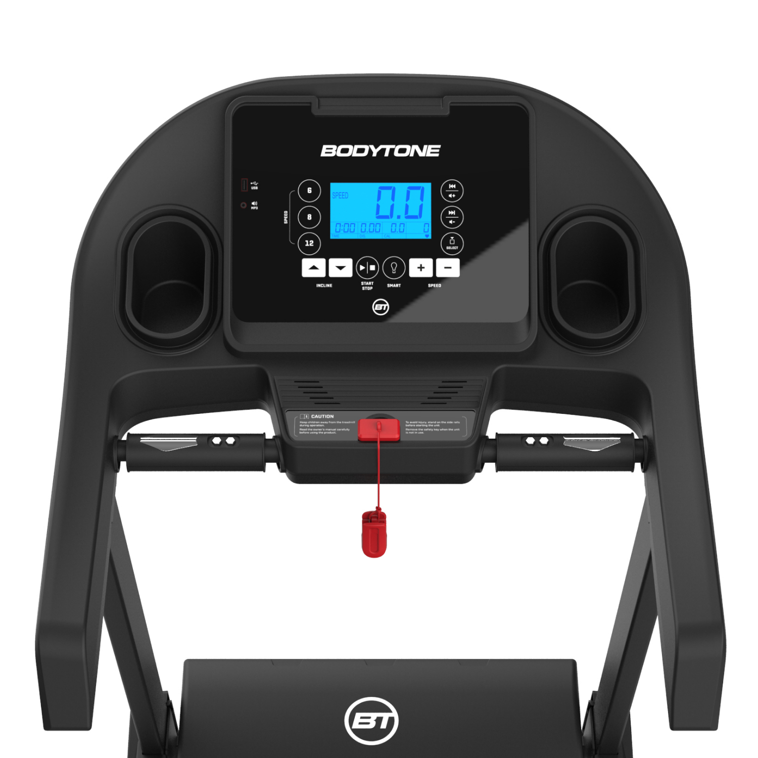 Cinta de correr - BodyTone DT16+, Velocidad 16 Km/h, Potencia 2,5 CV, Peso Máx. 120 kg, Bluetooth, Plegable, Negro