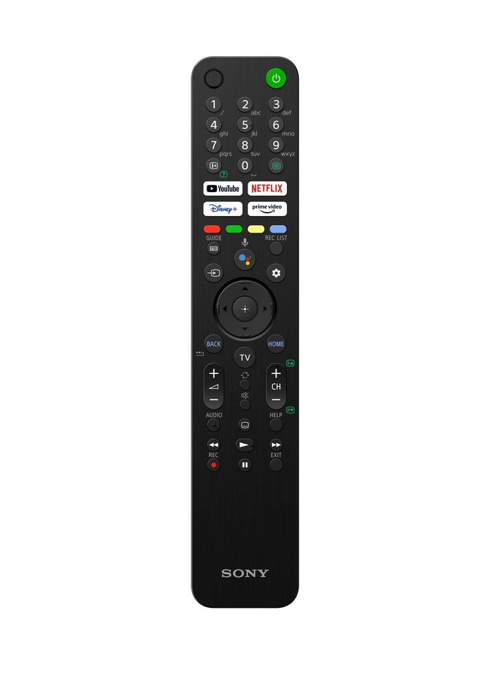 Mando a distancia Sony negro con varios botones.