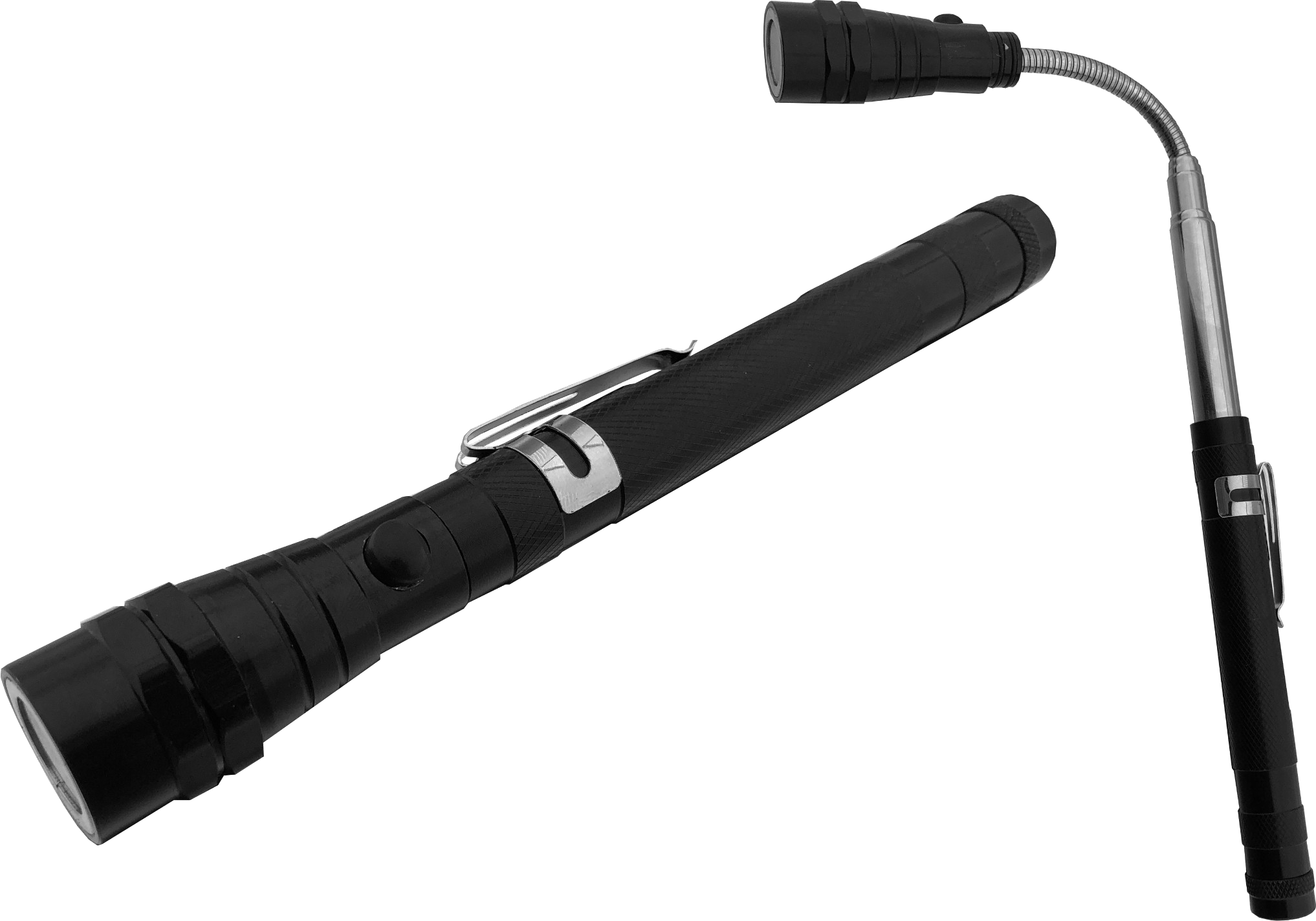 ENTAC LED elemlámpa kihúzható nyakkal, 30lm, 4xLR44, fekete (EFL-1W-FLEX-ALU)