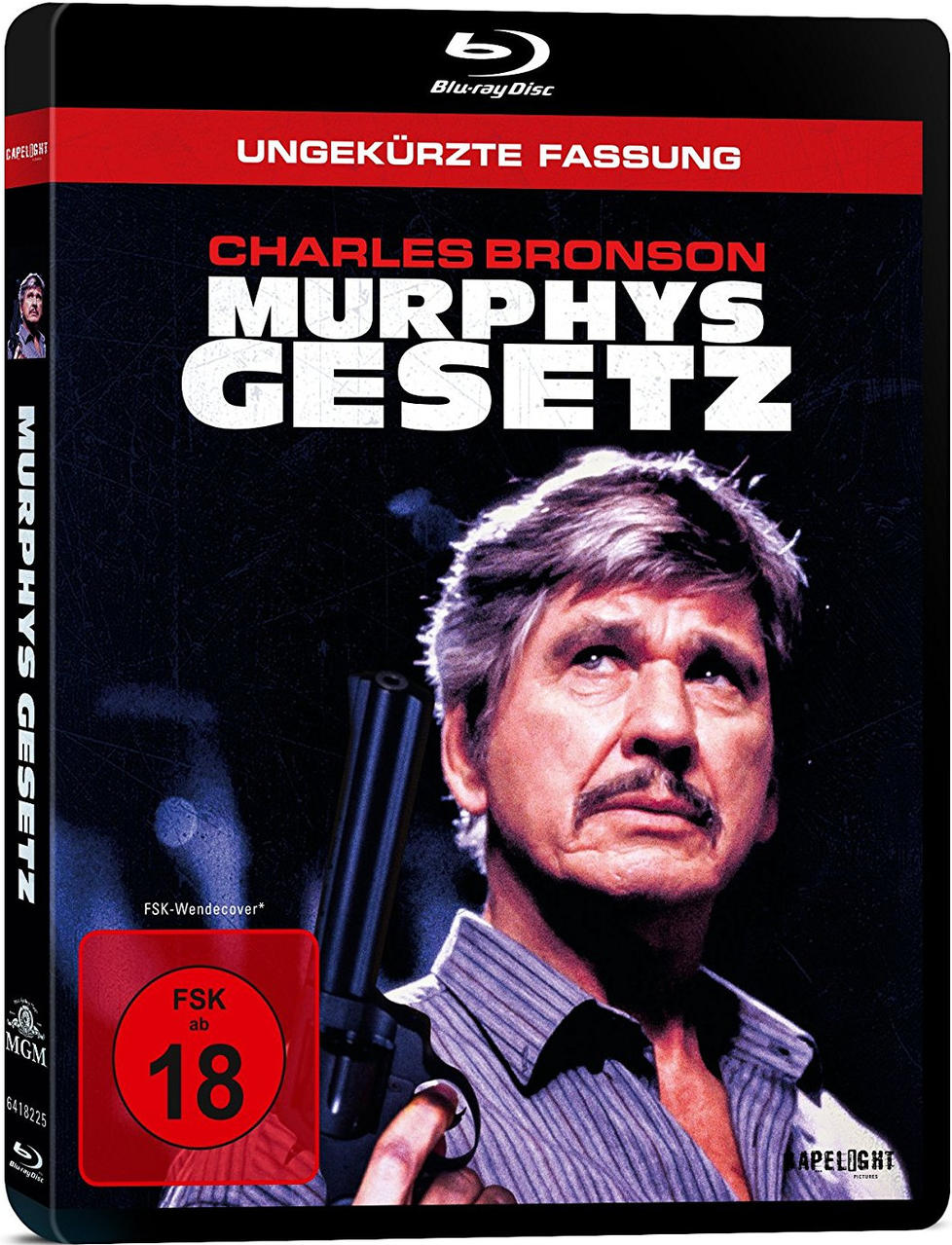 Filmcover: Charles Bronson in 'Murphys Gesetz', mit Text.