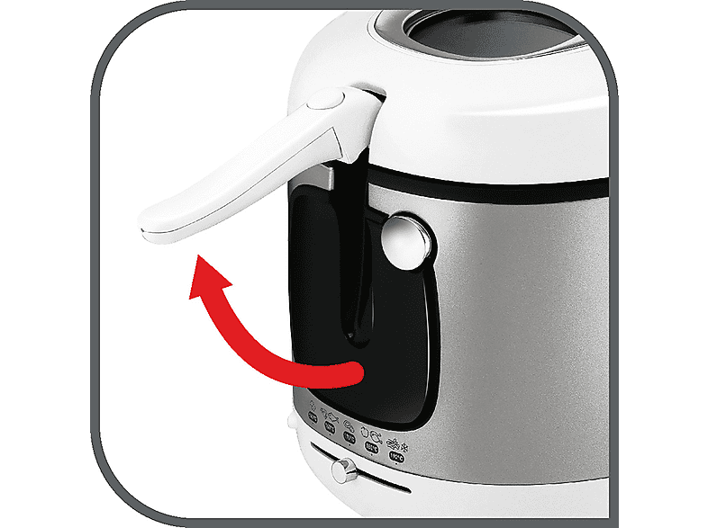 TEFAL FR4800 Mega XXL Fritteuse 2100 Watt Weiß/Schwarz/Silber