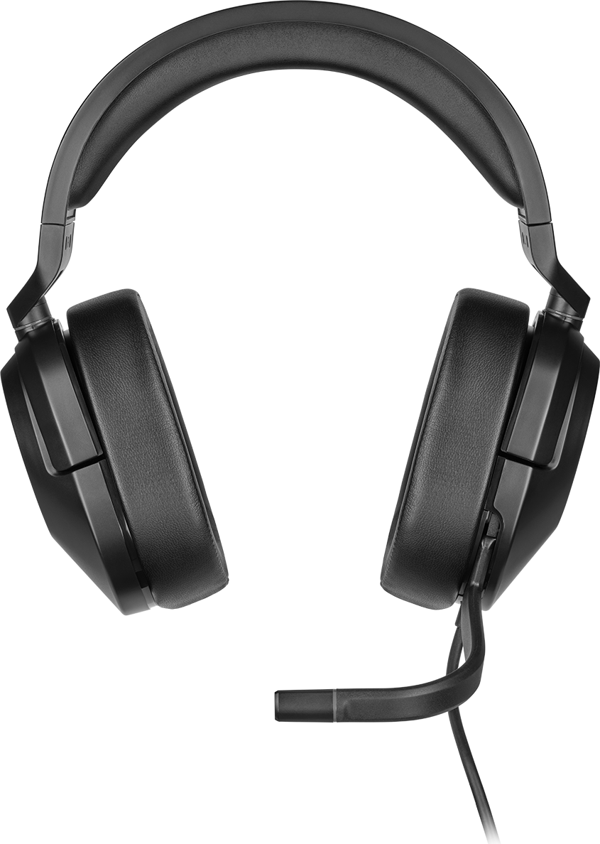 Fekete gamer headset. Mikrofon és fülkagylók láthatók.