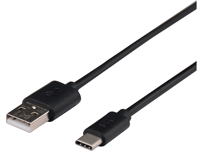 Cable USB a USB-C - ISY IZB-541, 1 m, Negro