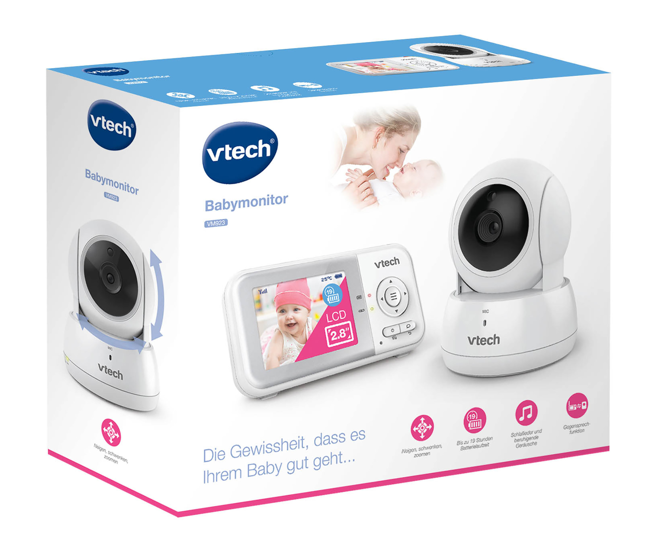 VTECH Babymonitor VM923 Babyphone, Weiß