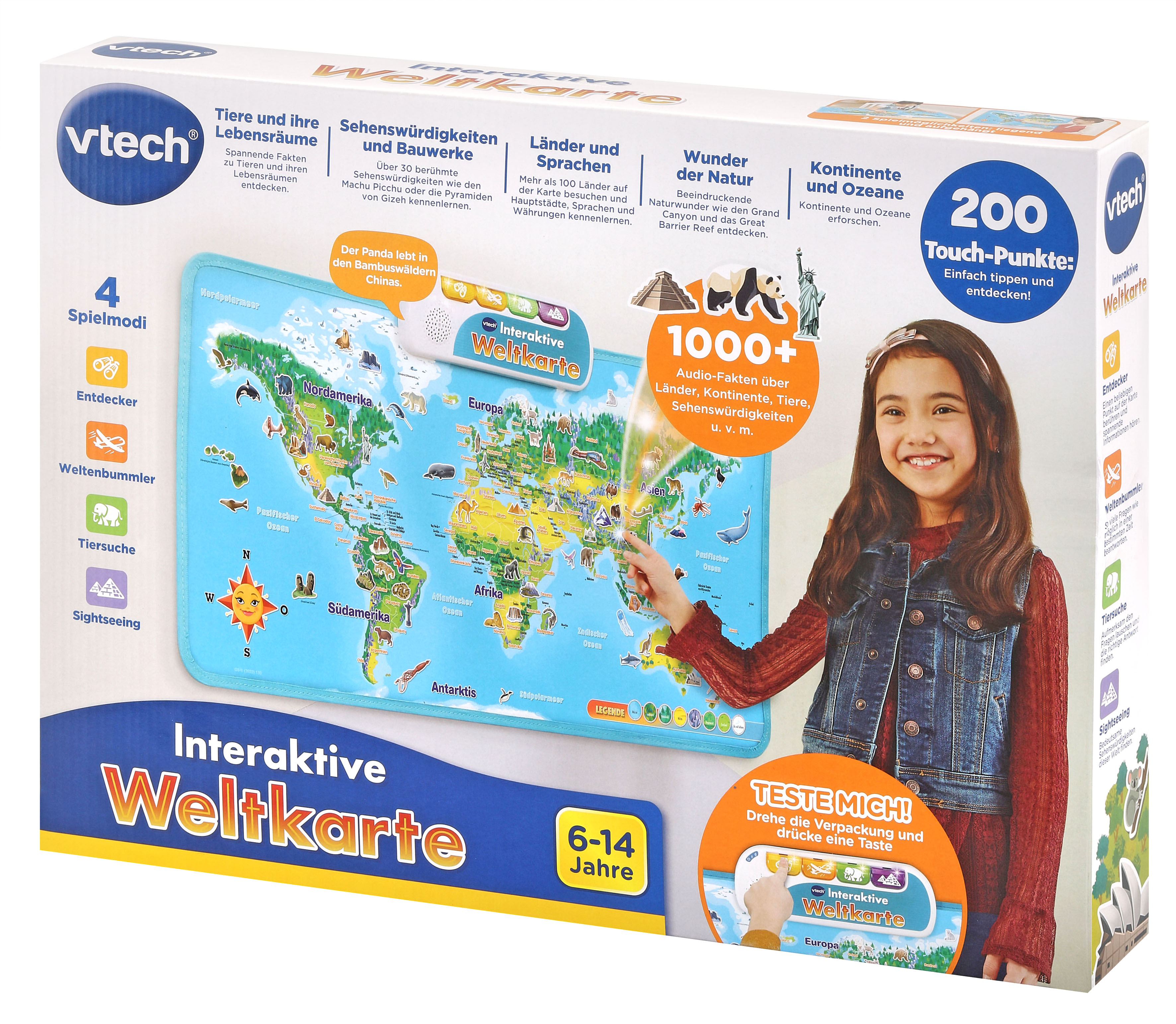 VTECH Interaktive Mehrfarbig Weltkarte, Weltkarte Interaktive