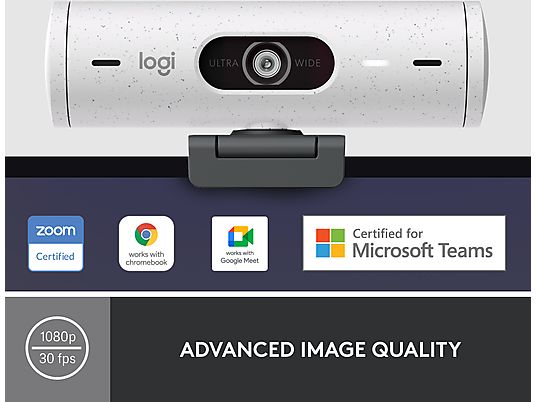 LOGITECH Brio 500 - Webcam (gris blanc)