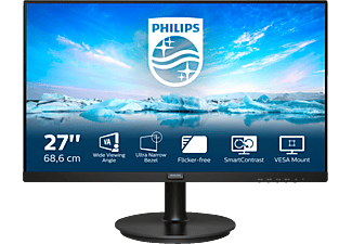 PHILIPS Monitor V-Line 271V8L, 27 Zoll, FHD, 4ms, VA-Panel, 75Hz, 250cd, Schwarz