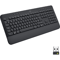 Teclado - Logitech Signature K650, Bluetooth, USB, Ergonómico, Teclado numérico, PC/Mac, Negro