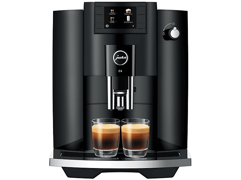 JURA E6 Kaffeevollautomat (Piano Black, Professional Aroma Grinder, 15