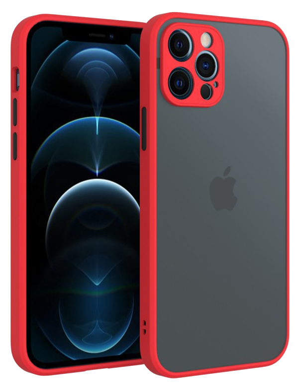 CASE AND PRO iPhone 14 Pro műanyag tok, piros-fekete (MATTIPH1461P-RBK)