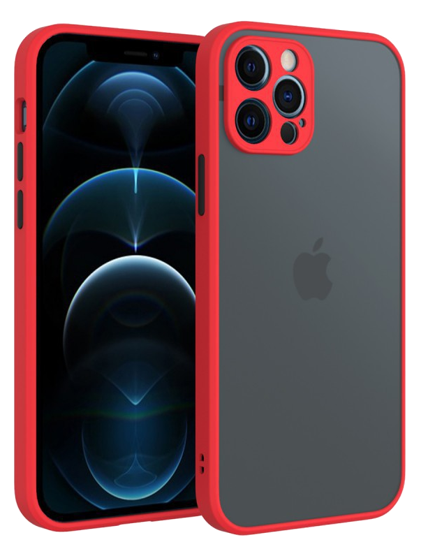 CASE AND PRO iPhone 14 Plus műanyag tok, piros-fekete (MATTIPH1467M-RBK)