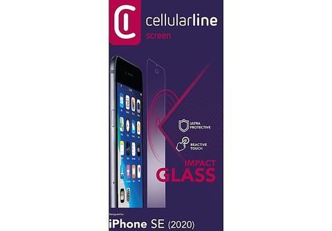Protector pantalla  CellularLine Second Glass Ultra, para iPhone SE,  Transparente
