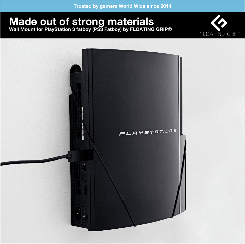 FLOATING GRIP PlayStation 3 Fatboy, Wandhalterung für PS3, Schwarz