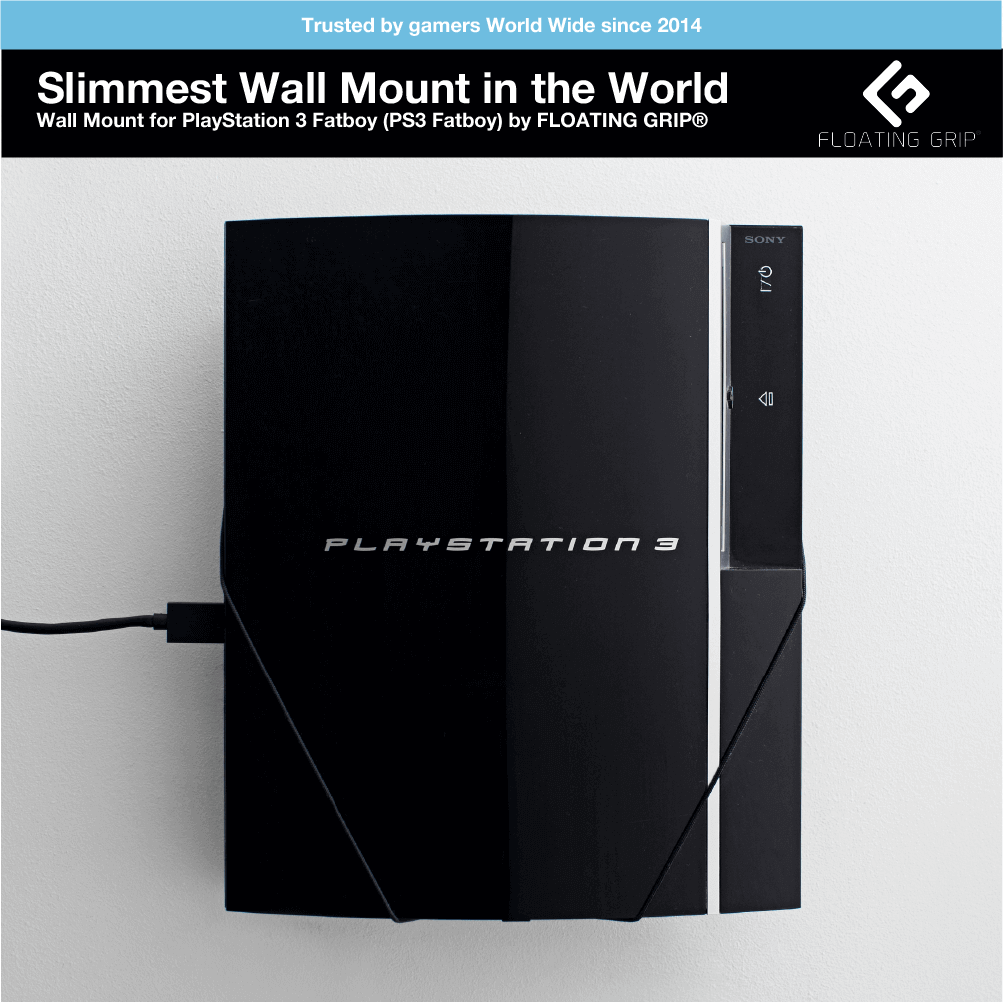 FLOATING GRIP PlayStation 3 Fatboy, Wandhalterung für PS3, Schwarz