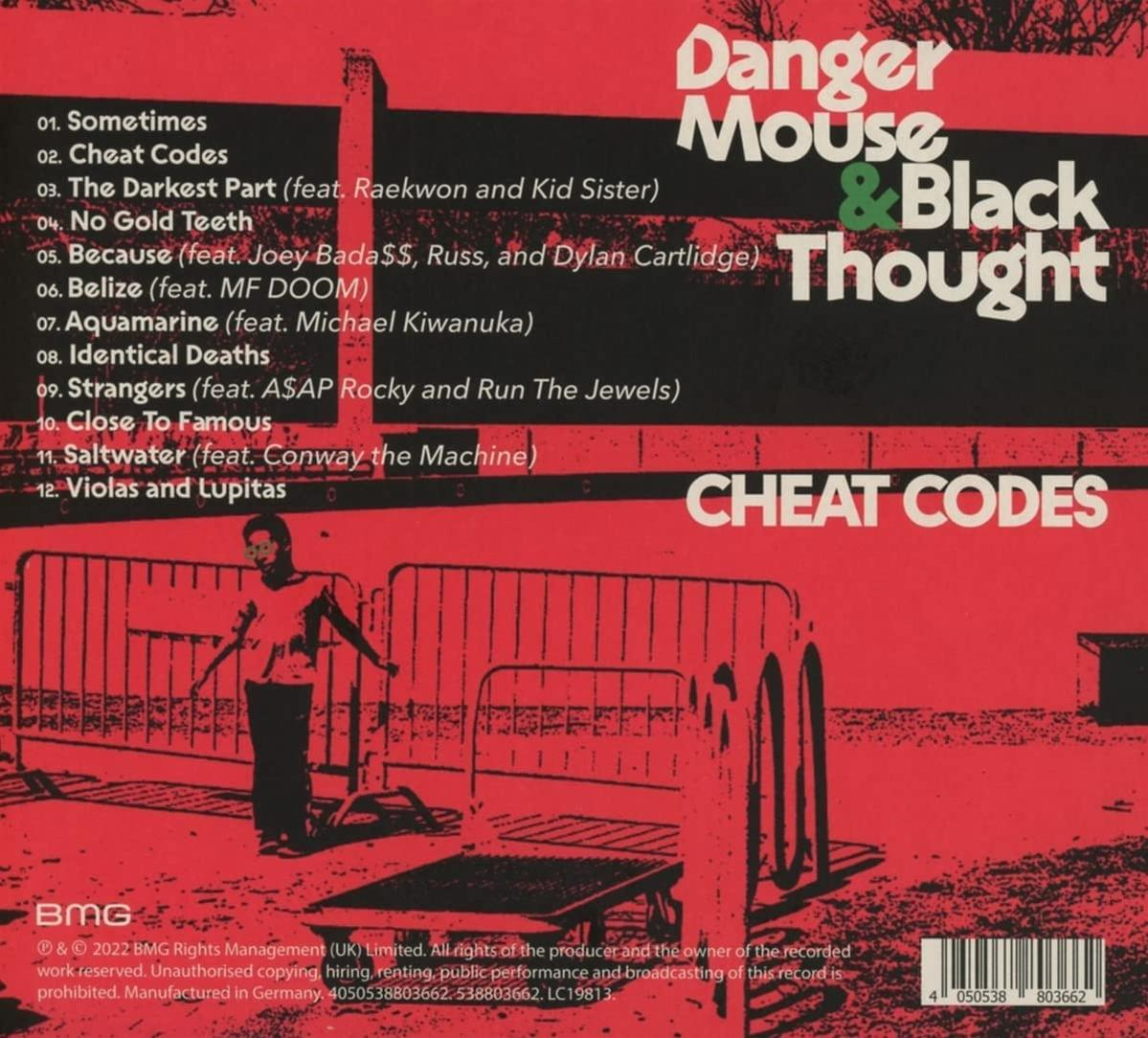 CD-tok hátulja, számlistával, Danger Mouse & Black Thought felirattal.