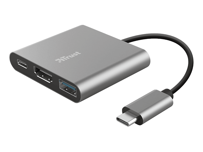 TRUST Dalyx - 3-in-1 USB-C-Multiadapter (Silber)