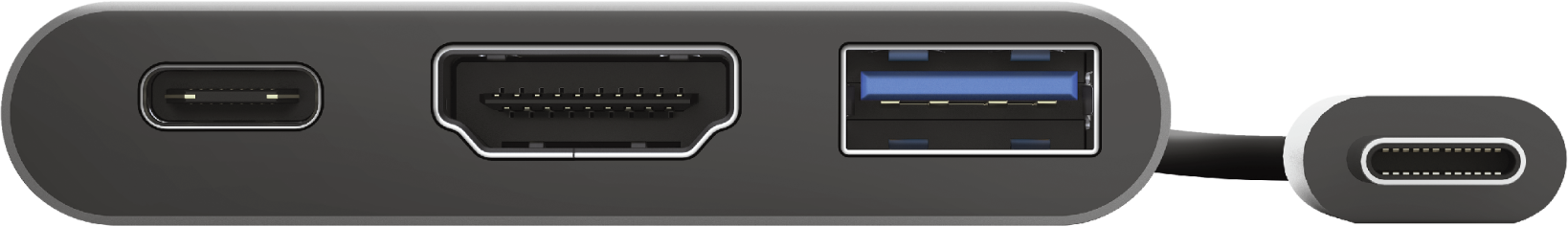 TRUST Dalyx - Multi-adaptateur USB-C 3 en 1 (Argent)