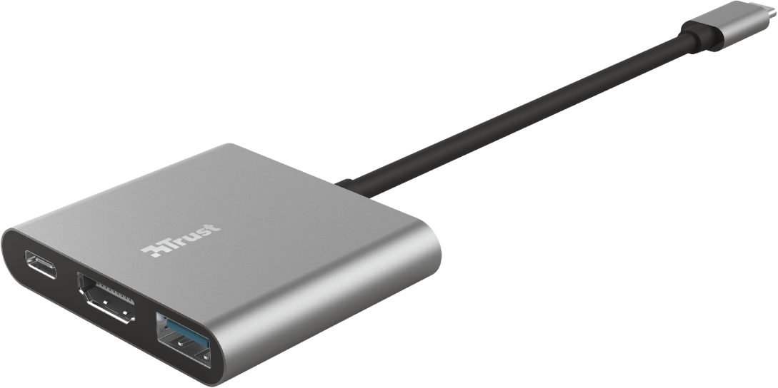 TRUST Dalyx - Multi-adaptateur USB-C 3 en 1 (Argent)
