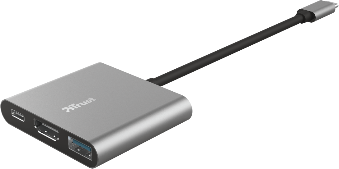 TRUST Dalyx - Multi-adaptateur USB-C 3 en 1 (Argent)
