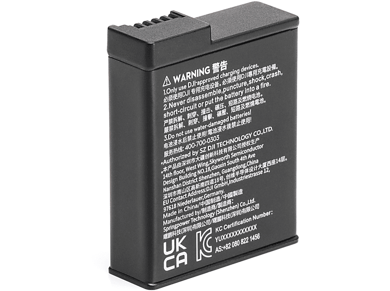 DJI Osmo Action 3 Extreme, Akku, Schwarz