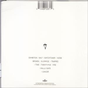 Album-Rückseite. Weiß. Titelliste und Logo unten.