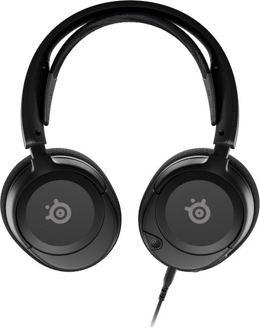 Fekete fejhallgató a SteelSeries logóval.