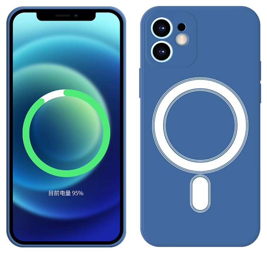 CASE AND PRO iPhone 14 mágneses szilikon tok, kék (MAG-IPH1461-BL)