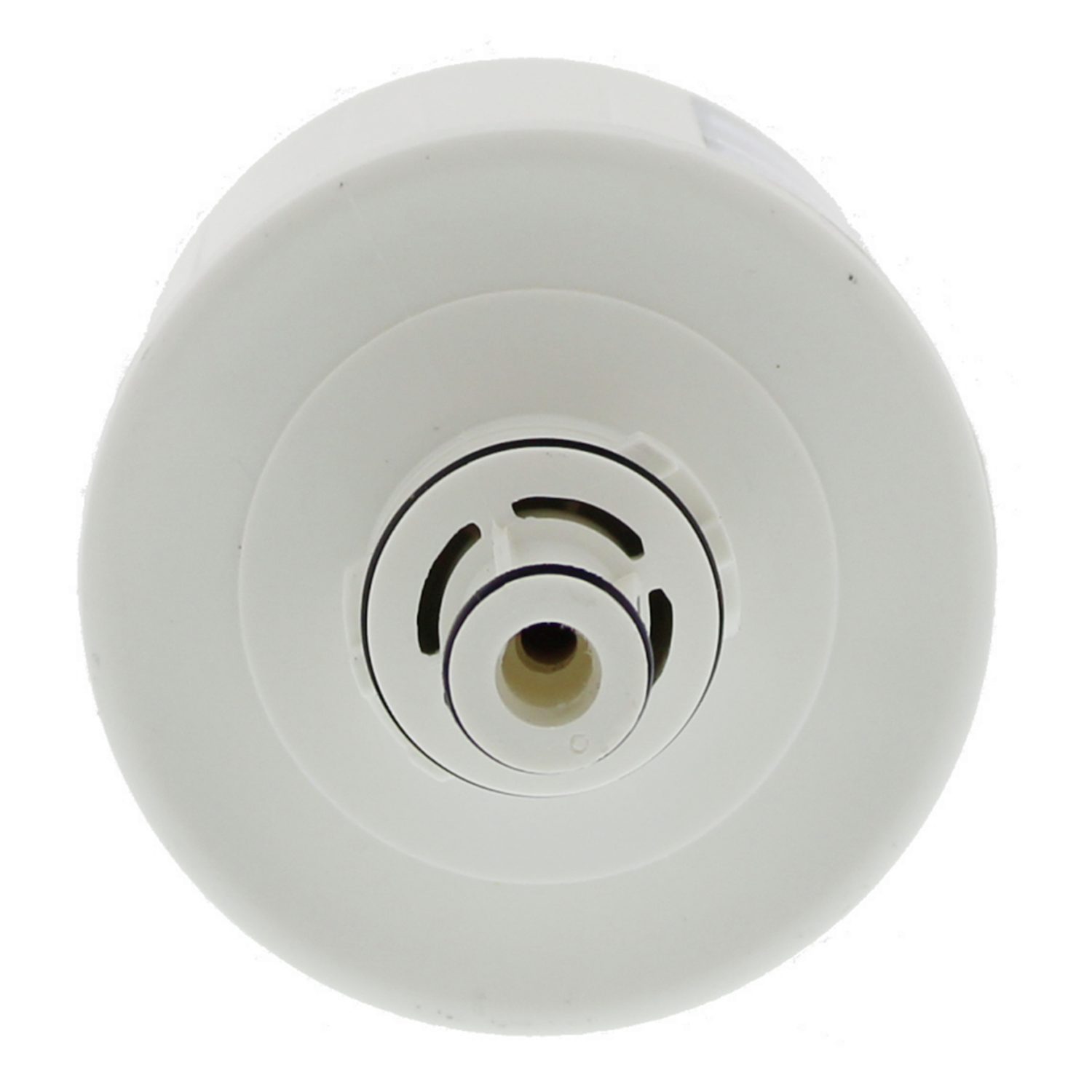 White water filter. Round with holes and a central opening.