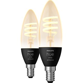 PHILIPS HUE Filamentkaars Warm- tot Koelwit Licht E14 2-pack
