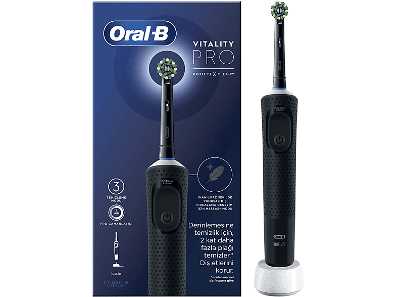 ORAL B D103 Vitality Pro Cross Action Şarjlı Diş Fırçası Siyah_7