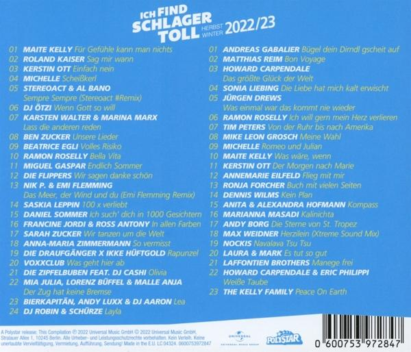 CD-Cover mit Trackliste. Blauer Hintergrund, weißer Text. Musikalbum-Cover.