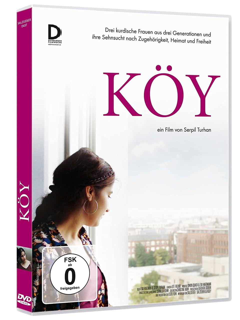 DVD-Hülle mit einer Frau, die aus einem Fenster schaut, Text auf Kurdisch und Filmtitel.